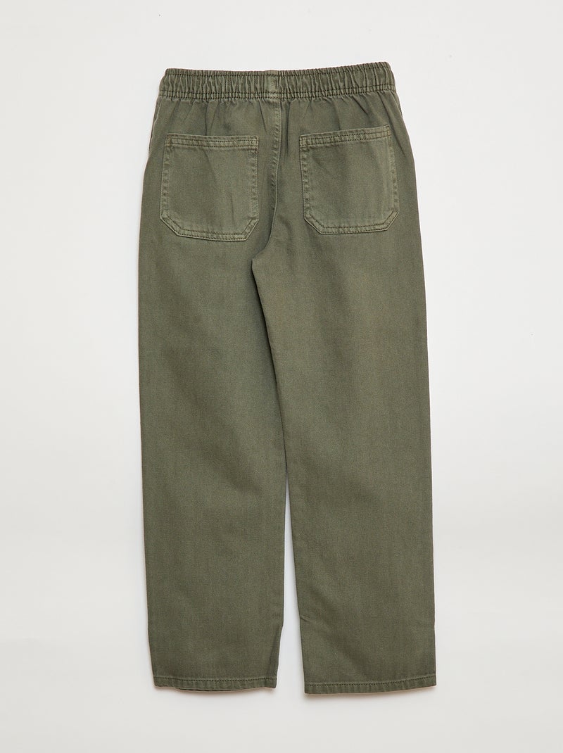 Jogger con cintura elástica y cordón ajustable Verde - Kiabi
