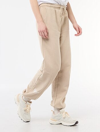 Joggers corte barrel de algodón liso
