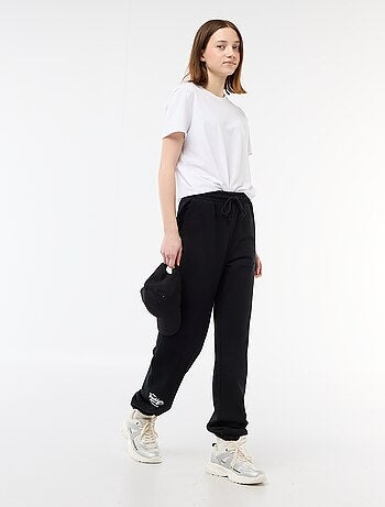 Joggers corte barrel de algodón liso