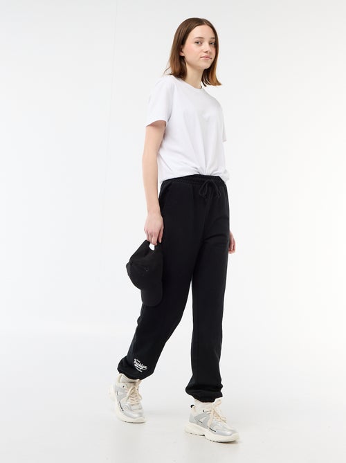 Joggers corte barrel de algodón liso - Kiabi