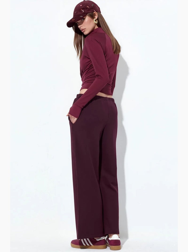Joggers de mujer de jersey con pernera acampanada busem Rojo burdeos - Kiabi