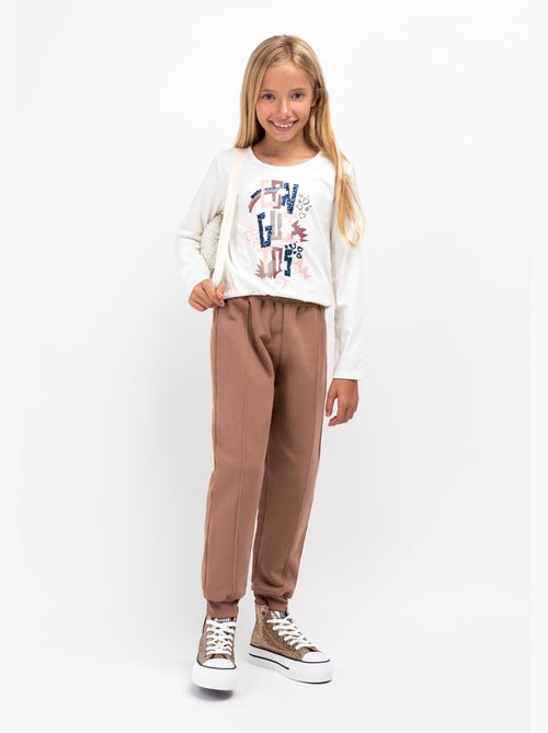 Joggers de Niña Basic Marrón - Kiabi Joggers de Niña Basic Marrón - Kiabi