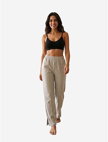 Joggers de punto de tiro alto y pernera ancha my fashion