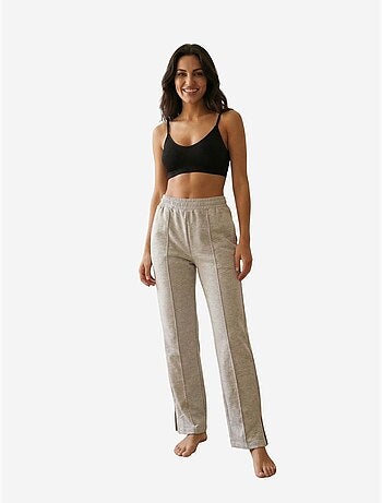 Joggers de punto de tiro alto y pernera ancha my fashion