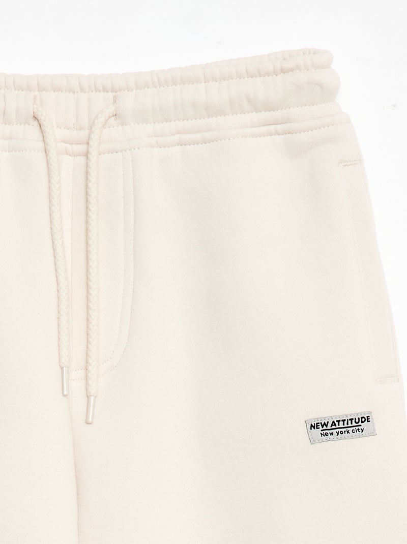Jogging ancho de felpa Blanco - Kiabi