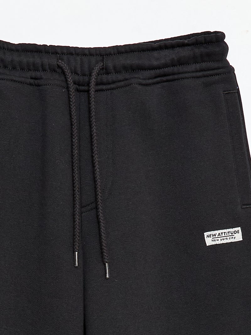 Jogging ancho de felpa Negro - Kiabi