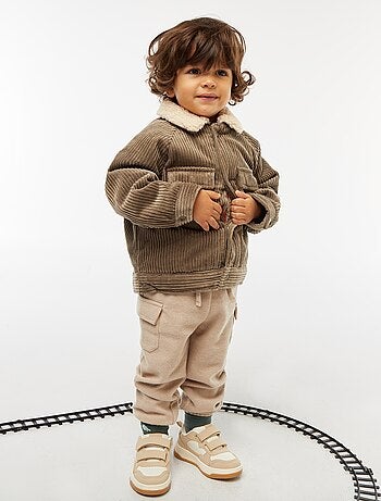 Jogging de canalé en algodón liso