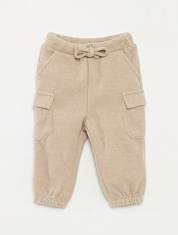 Jogging de canalé en algodón liso