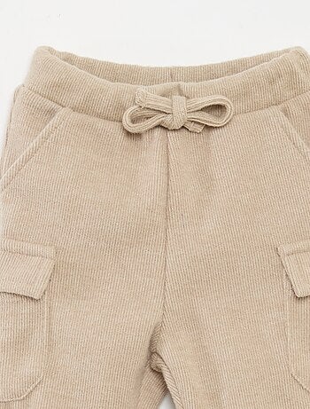 Jogging de canalé en algodón liso