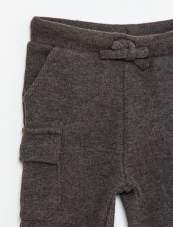 Jogging de canalé en algodón liso