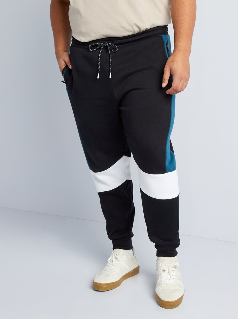 Jogging de chándal colorblock negro - Kiabi
