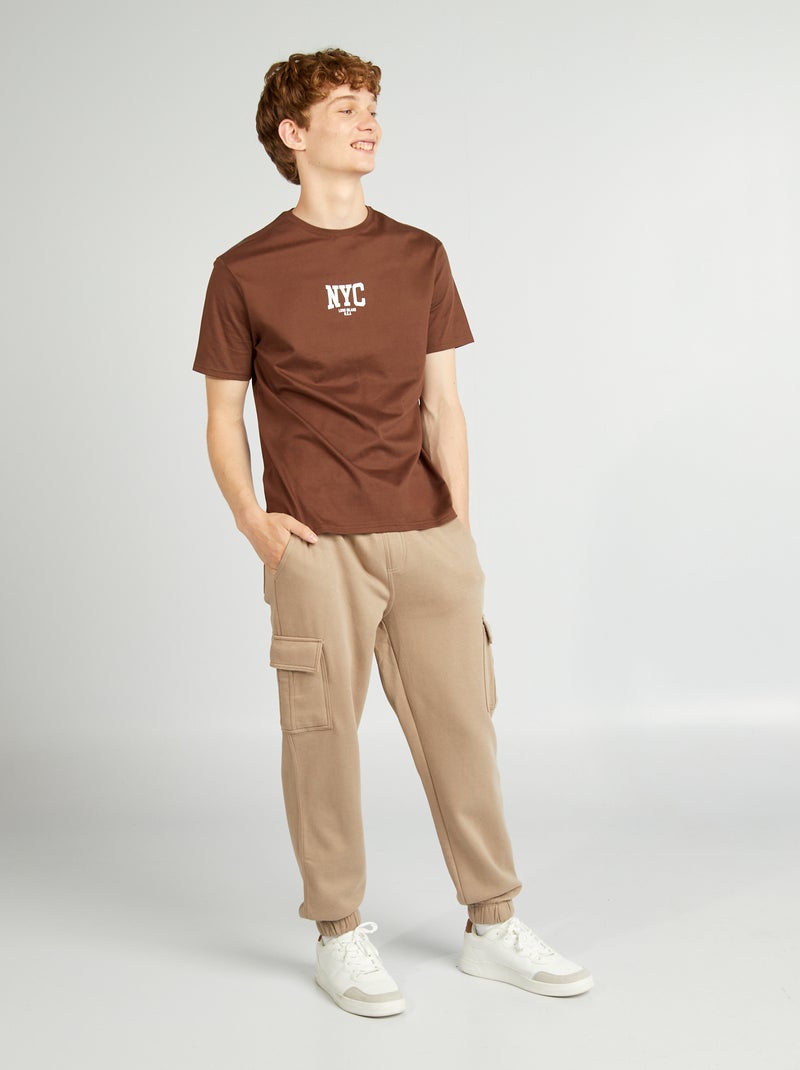 Jogging de chándal multibolsillos BEIGE - Kiabi
