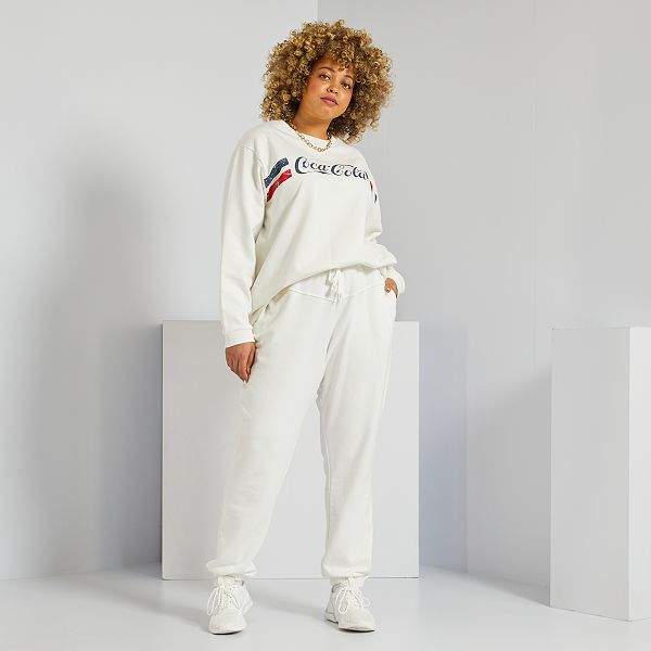 Jogging de deporte de felpa tallas grandes mujer - blanco nieve - Kiabi -  15,00€