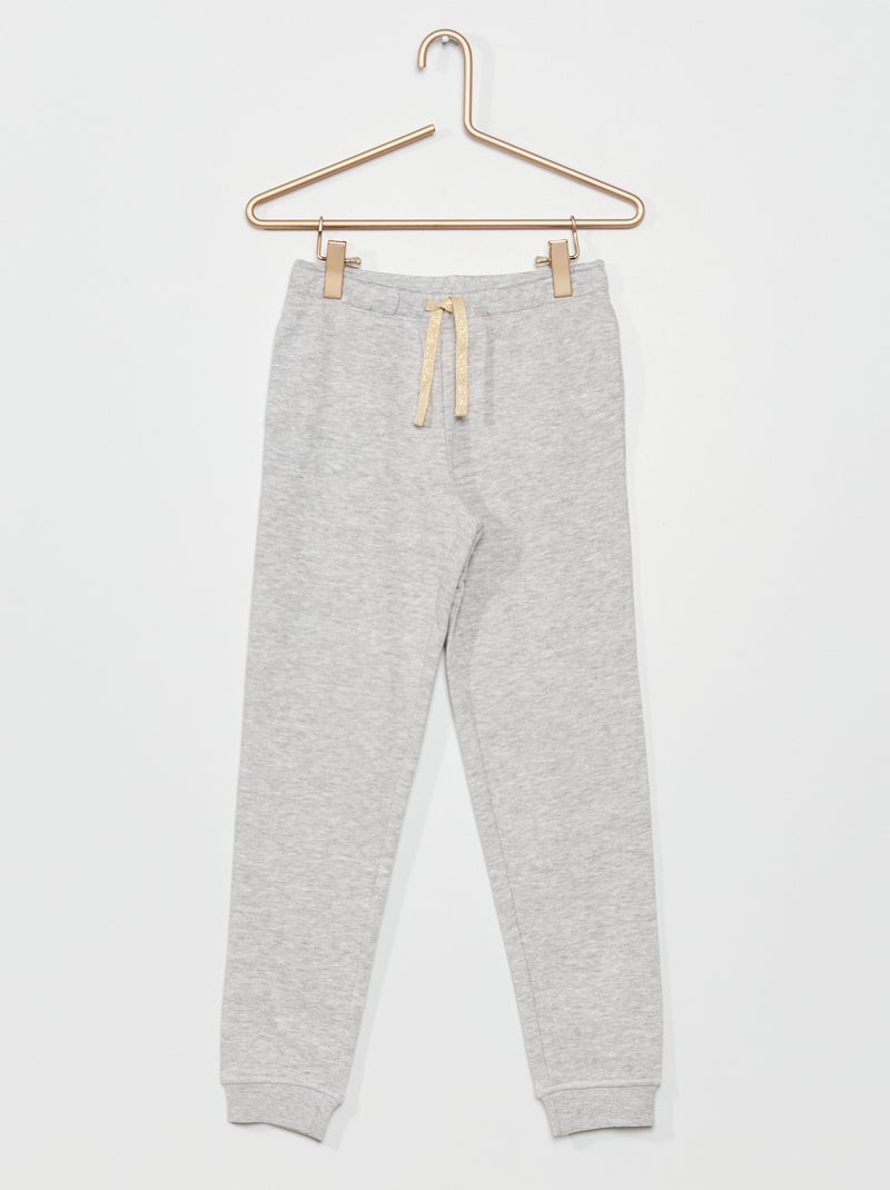 Jogging de felpa con cintura elástica GRIS - Kiabi