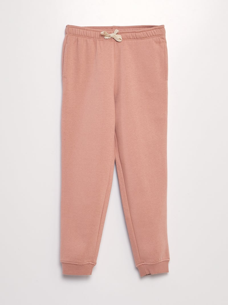 Jogging de felpa con cintura elástica rosa - Kiabi