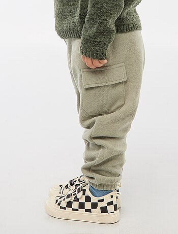 Jogging de canalé en algodón liso