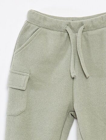 Jogging de canalé en algodón liso