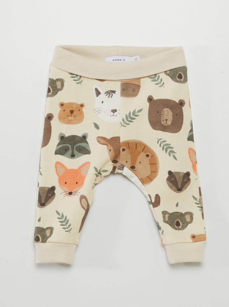 Jogging estampado de tejido de chándal 'Petit Béguin' BEIGE - Kiabi