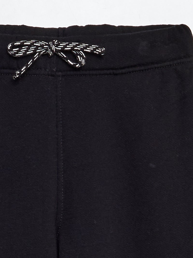 Jogging jaspeado con cintura ajustable negro - Kiabi