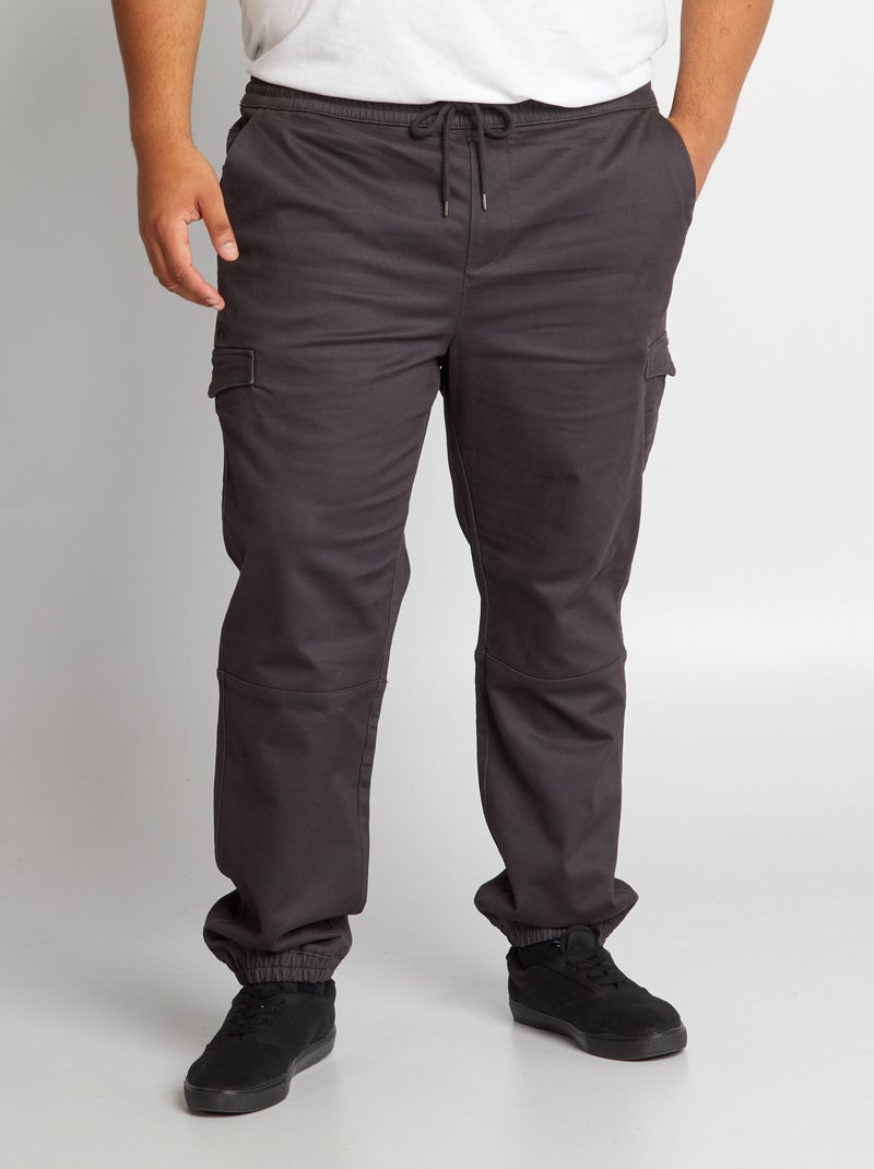 Jogpant con bolsillos con solapa Gris - Kiabi