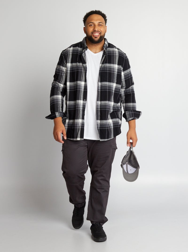 Jogpant con bolsillos con solapa Gris - Kiabi