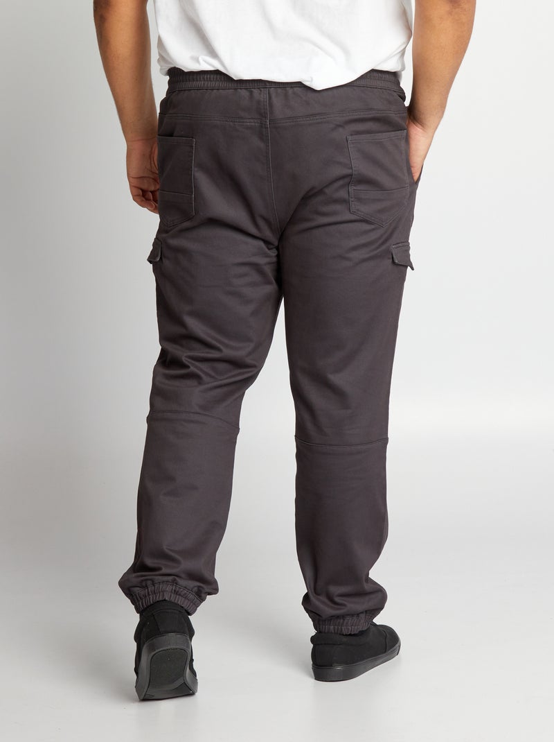 Jogpant con bolsillos con solapa Gris - Kiabi