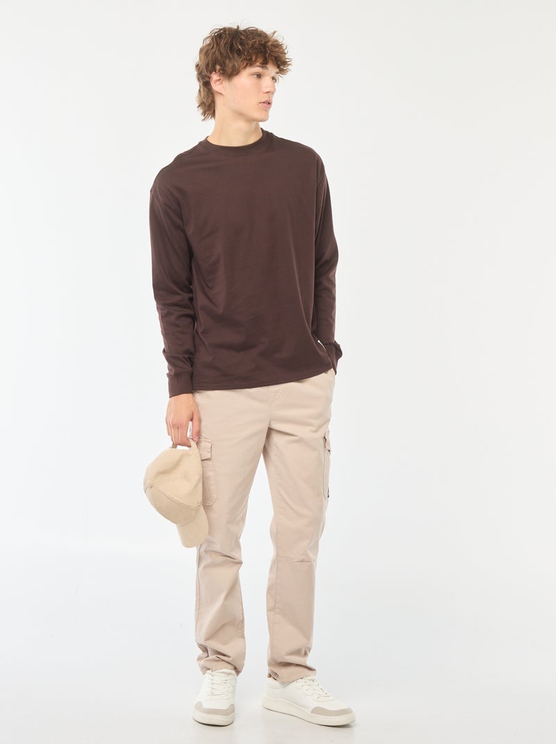 Jogpant con bolsillos con solapa Gris - Kiabi