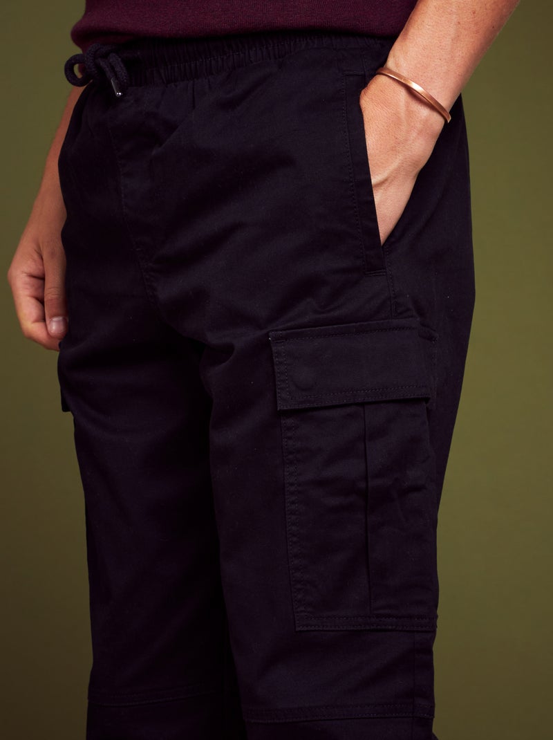 Pantalones Casuales De Pana Con Múltiples Bolsillos Y Cremallera Con Botones De Talle Alto| HALARA