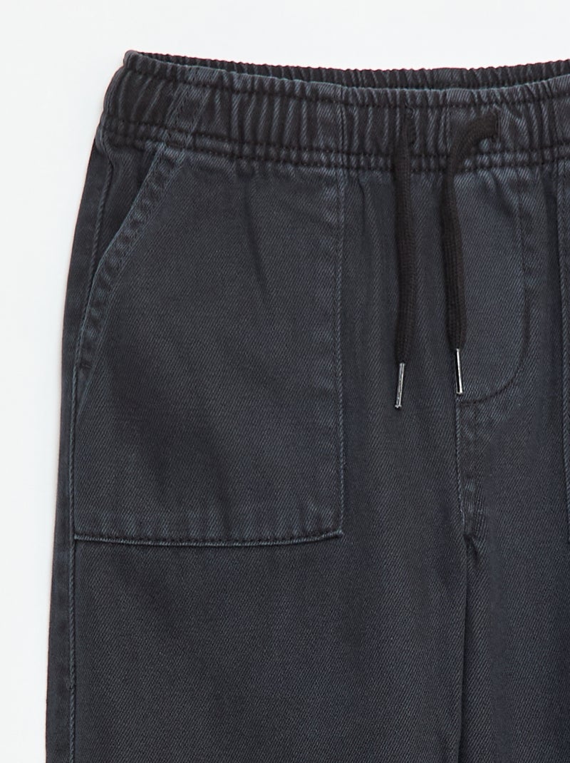 Jogpant con cintura elástica y cordones ajustables Negro - Kiabi