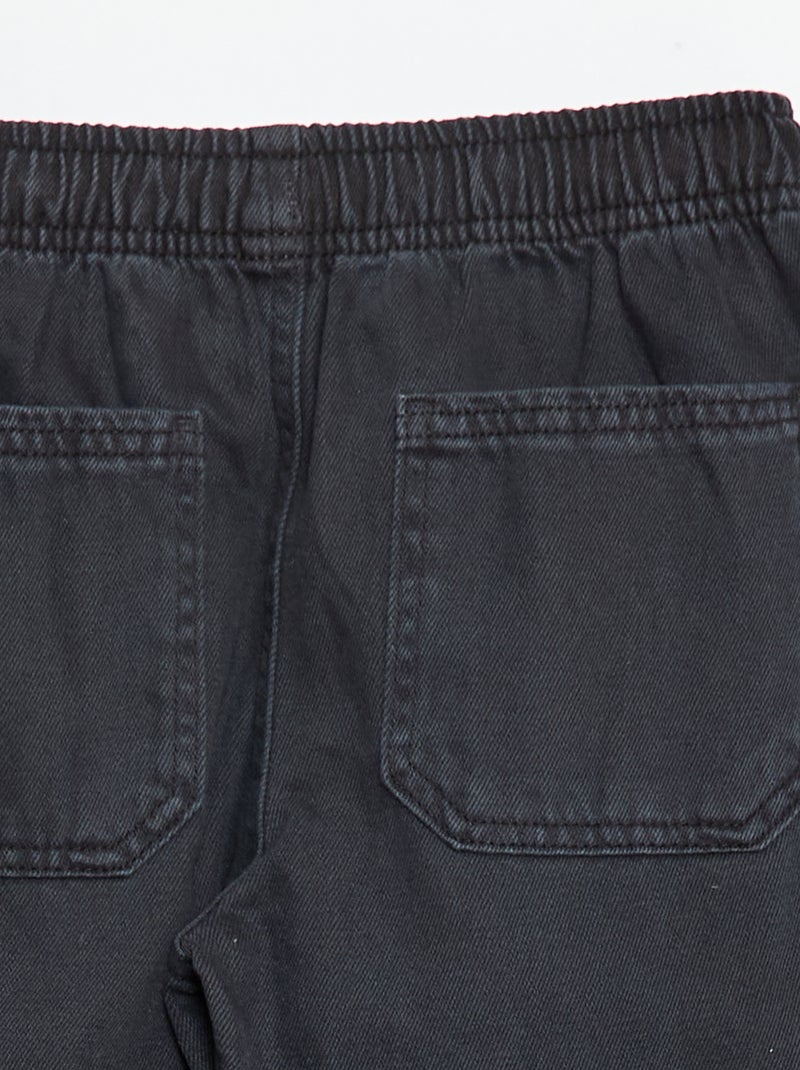 Jogpant con cintura elástica y cordones ajustables Negro - Kiabi