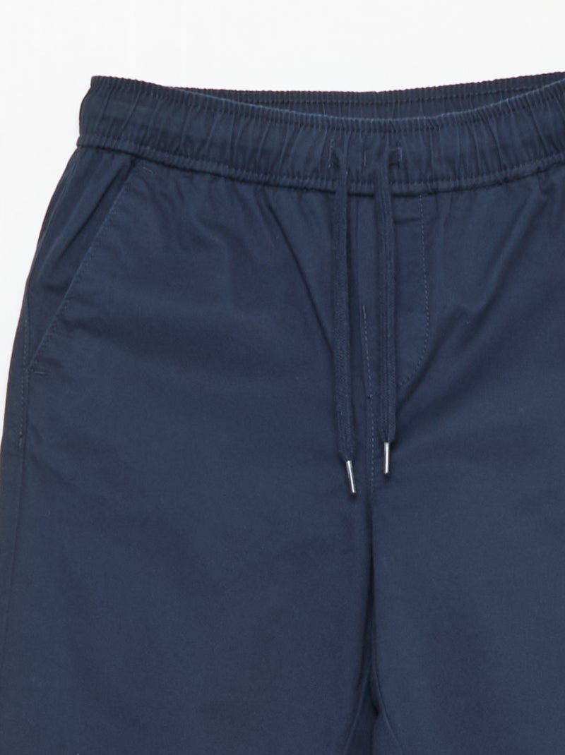 Jogpant liso con dobladillos Azul - Kiabi