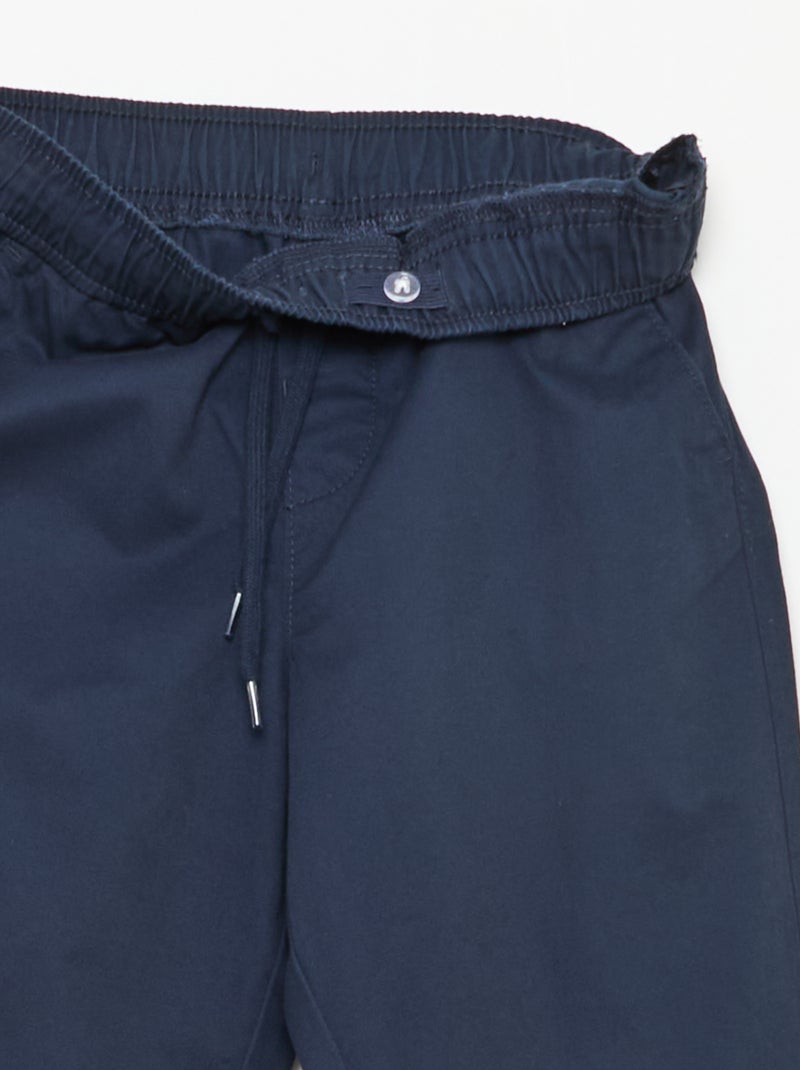Jogpant liso con dobladillos Azul - Kiabi