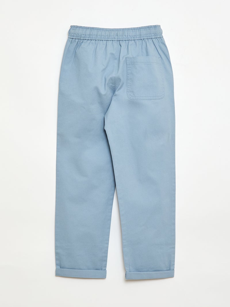 Jogpant liso con dobladillos Azul - Kiabi