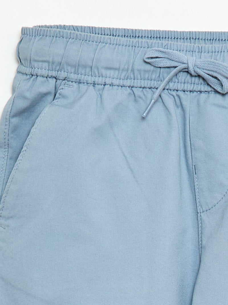 Jogpant liso con dobladillos Azul - Kiabi