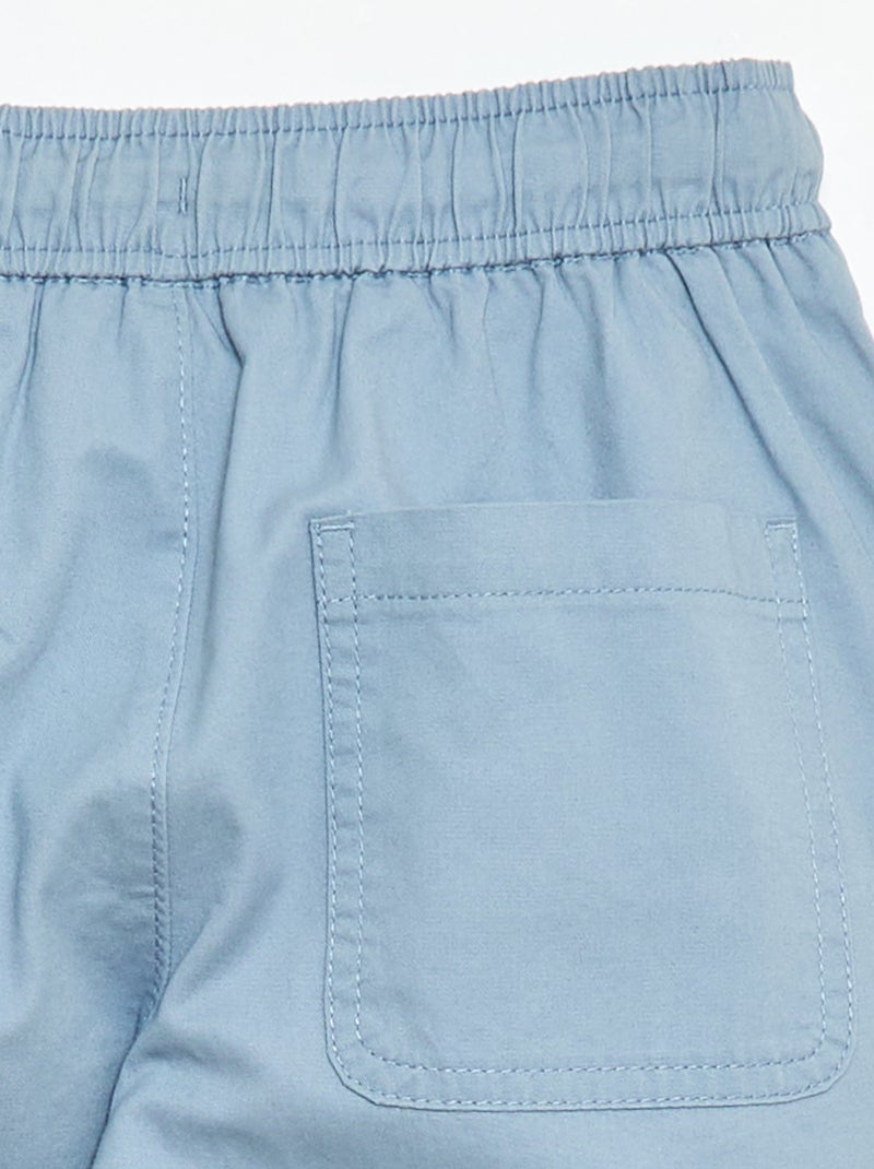 Jogpant liso con dobladillos Azul - Kiabi