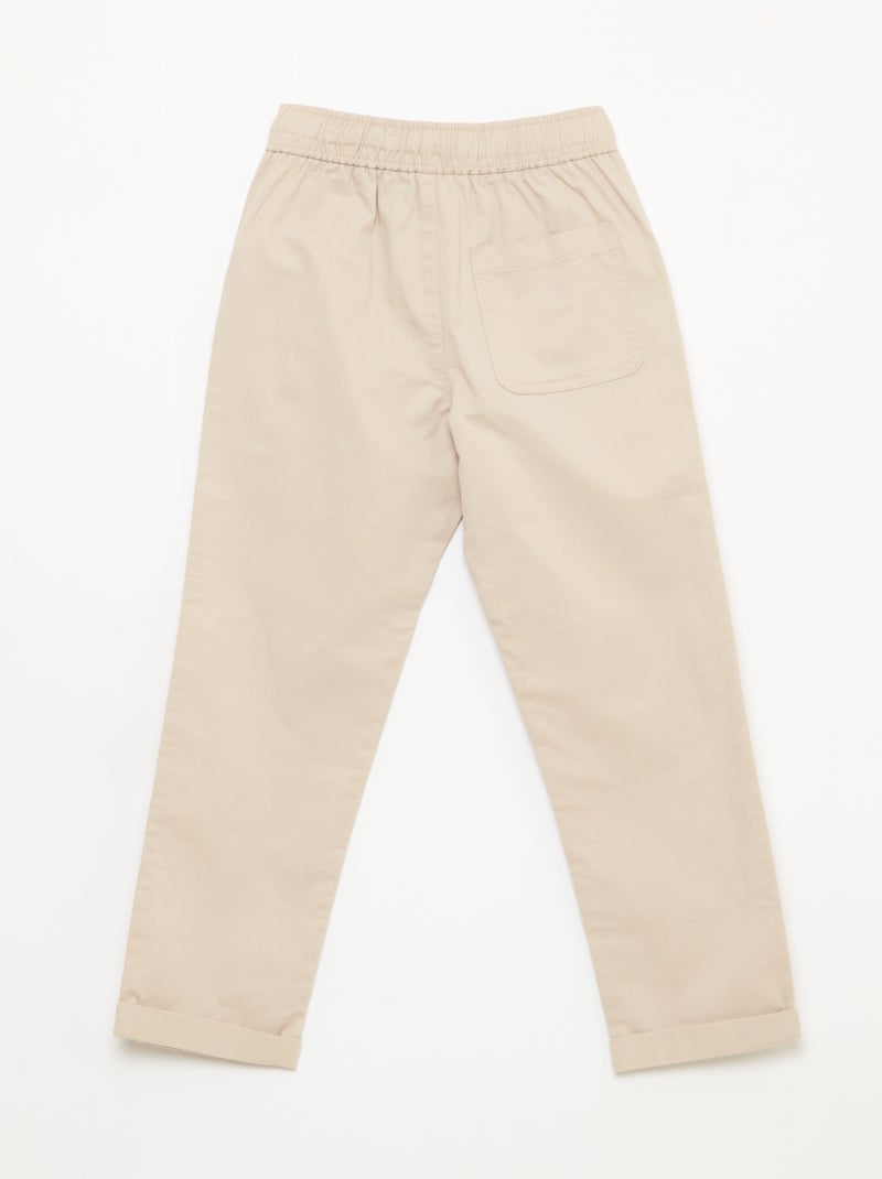 Jogpant liso con dobladillos Beige - Kiabi