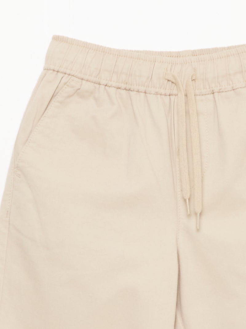 Jogpant liso con dobladillos Beige - Kiabi