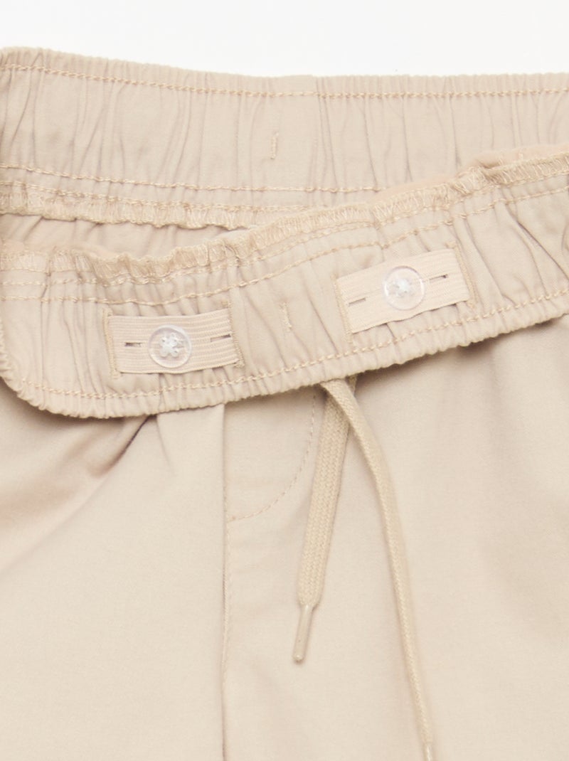 Jogpant liso con dobladillos Beige - Kiabi