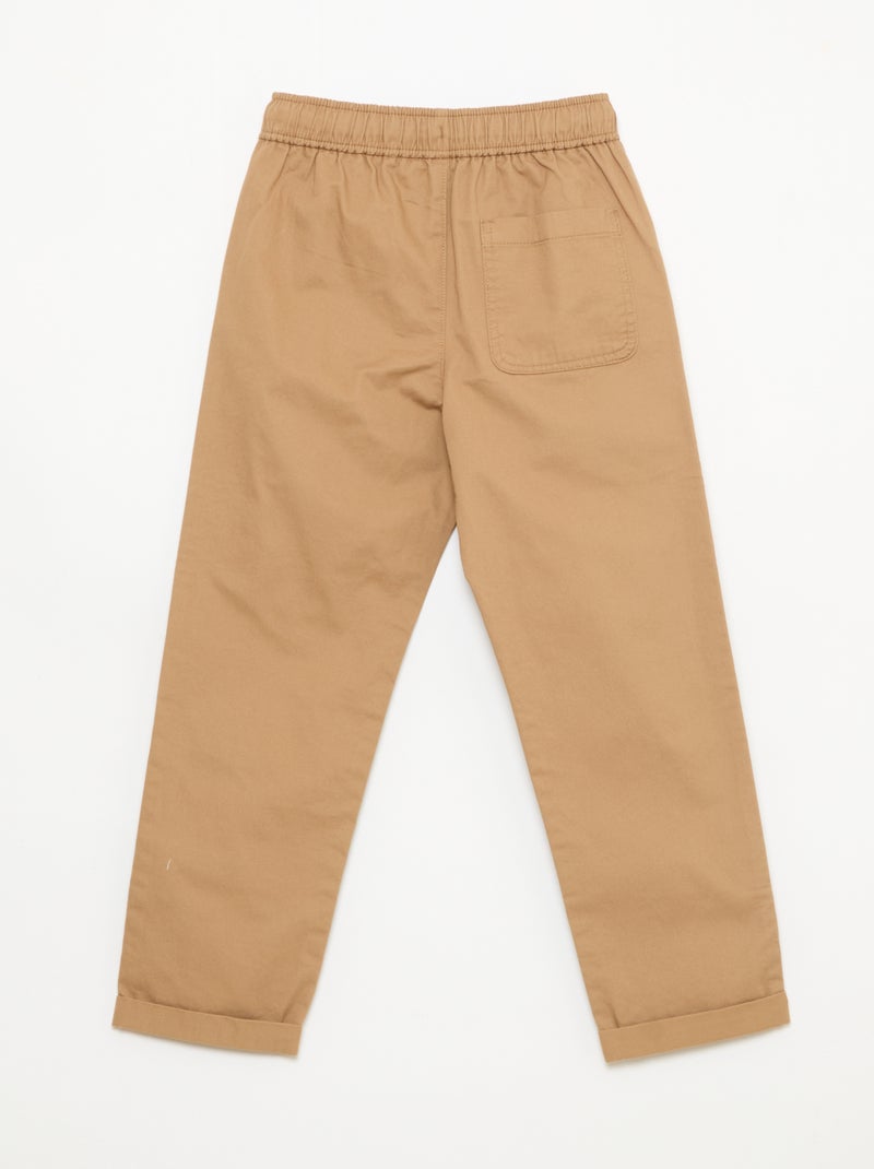 Jogpant liso con dobladillos Beige - Kiabi