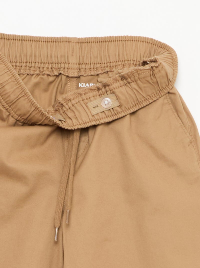 Jogpant liso con dobladillos Beige - Kiabi