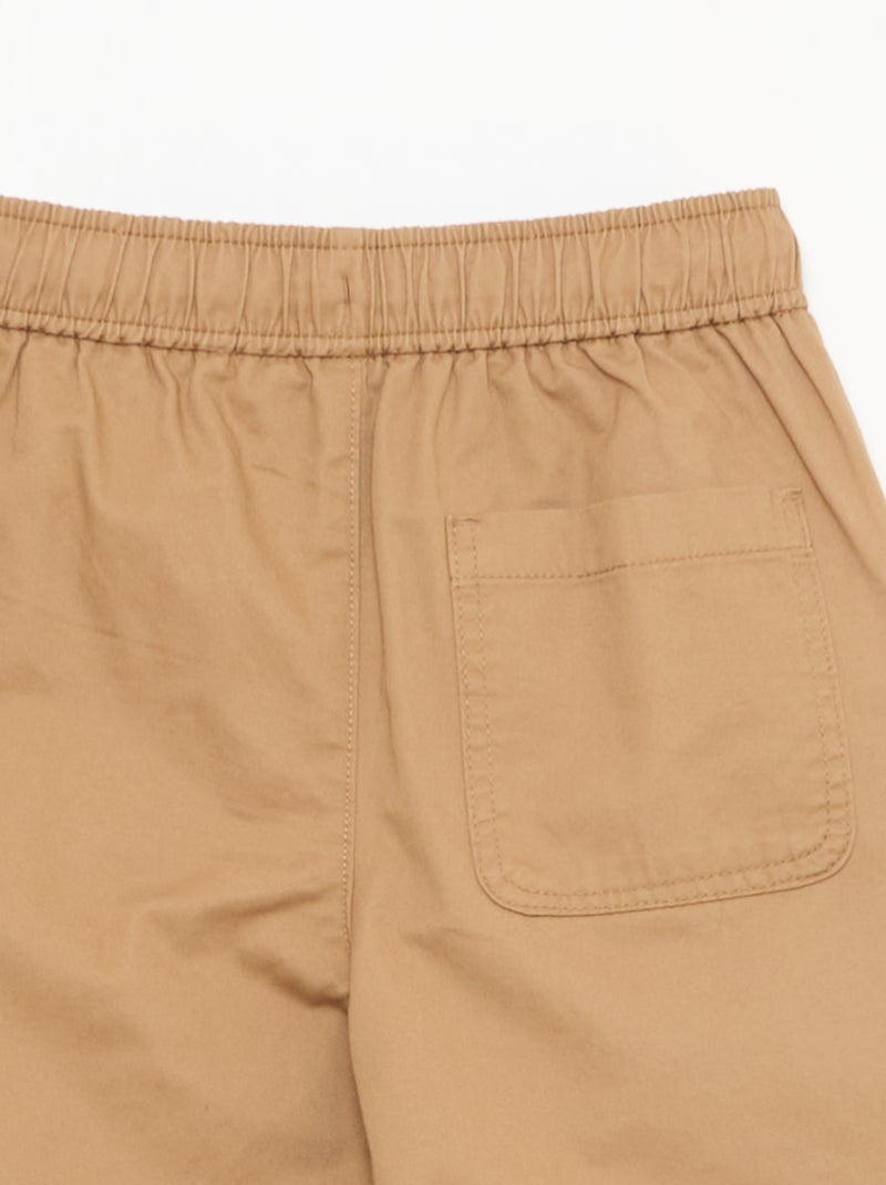 Jogpant liso con dobladillos Beige - Kiabi