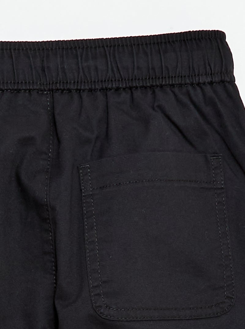 Jogpant liso con dobladillos Negro - Kiabi