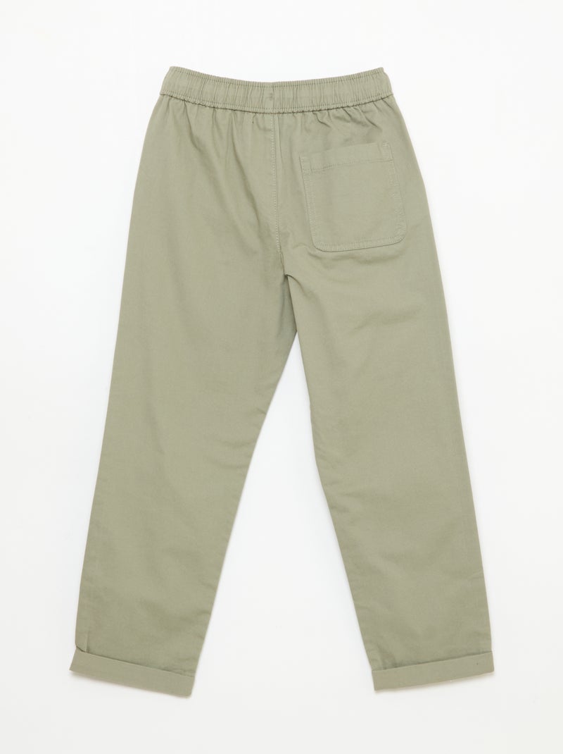 Jogpant liso con dobladillos Verde - Kiabi