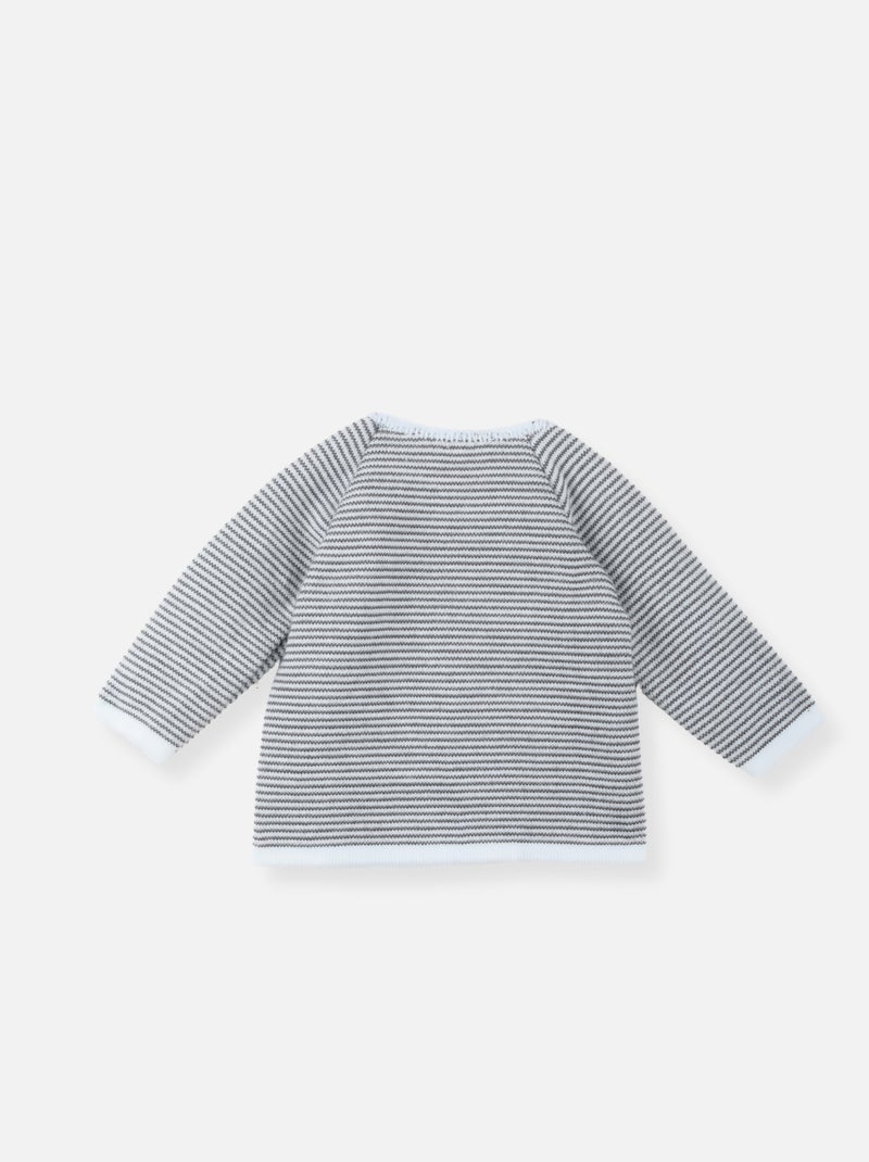 Jubón de Rayas Finas Blanco Gris - Kiabi