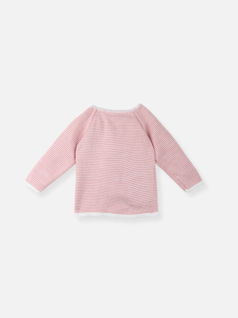 Jubón de Rayas Finas Blanco Rosa - Kiabi
