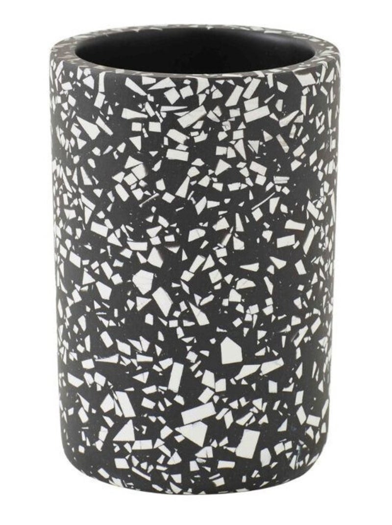 Juego accesorios de baño 4 uds efecto terrazzo poliresina negro y blanco Guy Levasseur Negro Blanco - Kiabi