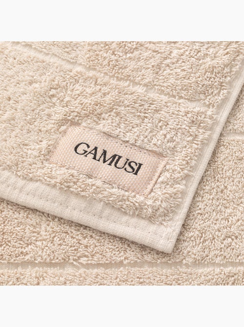 Juego completo de baño 100% algodón, rizo 600g/m2, con colgador - Gamusi. - Kiabi