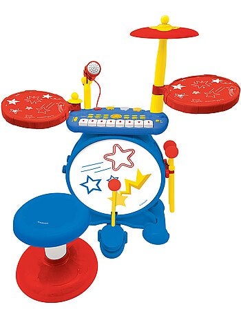 Juego completo de batería electrónica luminosa Mi Banda de Rock con asiento