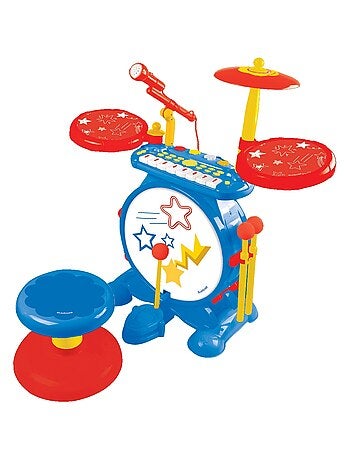 Juego completo de batería electrónica luminosa Mi Banda de Rock con asiento