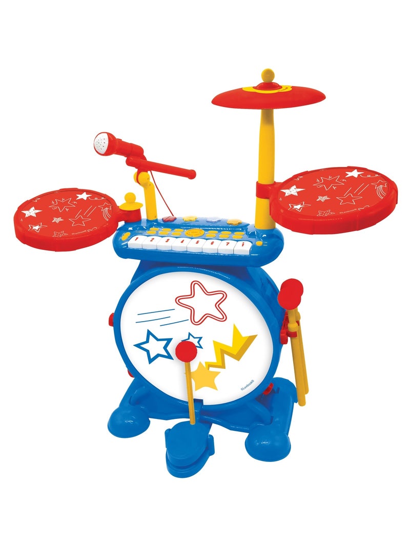 Juego completo de batería electrónica luminosa Mi Banda de Rock con asiento Azul - Kiabi